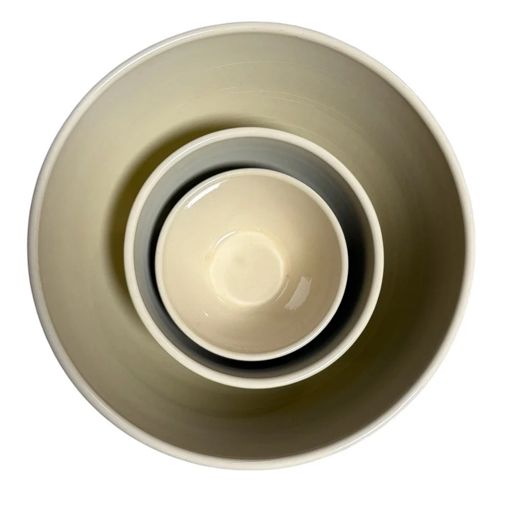 Crate & Barrel Retired‎ Parker Beehive Ceramic Nesting Mixing Bowls Set of 3